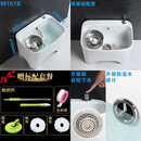 关牧（GuanMu）陶瓷拖把池阳台家用小号卫生间拖布池大号洗墩布池卫生间中号拖把槽洗拖布池子 升级款57厘米【台控双驱含拖把】