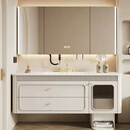 澳鲨（AOOSAA）美法中式浴室柜洗脸盆柜组合带腿卫浴柜卫生间洗手面盆洗漱台定制 定制 0cm 带扫地机器人基站