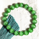 豆蔻时光奢藏级10mm猫眼和田玉碧玉手串老坑玉石手链生日礼物男女士款