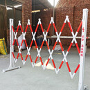 新型伸缩护栏安全围挡塑钢栅栏幼儿园可移动式隔离栏杆学校警示围 1.2*3米（红白）