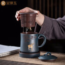 金镶玉紫砂杯匠人手工茶杯功夫茶具泡茶办公杯随手送礼品高档松禄杯