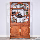 寻古红木家具非洲花梨（学名：刺猬紫檀）博古架中式实木多宝阁隔断玄关柜置物架展示架古董架O 单个 长108*宽36*高197cm