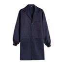 迷彩大褂罩衣劳保工作服装男耐脏透气防尘外穿衣螺纹袖口大褂 藏蓝款 大码155一220斤