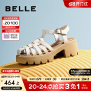 百丽罗马凉鞋女2023夏季新商场同款猪笼鞋厚底镂空时尚凉鞋BK734BL3 米色 37