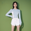 云水游 泳衣女分体式两件套泡温泉显瘦遮肚保守长袖海边沙滩度假游泳装 白蓝 L建议150-168CM,体重95-108斤