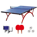 红双喜DHS 乒乓球桌室内乒乓球台训练比赛用(T2828)附网架/球拍/乒乓球