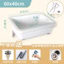曼洛普老式陶瓷水槽洗菜盆长方形水斗厨房洗碗阳台洗衣池室外洗手盆单槽 60×40陶瓷盆】下水器+挂墙支架