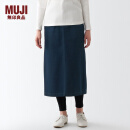 无印良品（MUJI）女式 木棉混 牛仔 裙子 BEK48C3S 半身裙 深藏青色 S