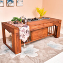 苏汀小镇红木家具非洲花梨（学名：刺猬紫檀）茶桌椅组合 泡茶桌大茶台实木茶几茶艺桌会客茶桌