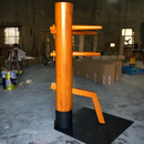 木人桩咏春 木人桩整木咏春拳叶问木人桩铁底板吸盘训练桩简易家用立式桩厂家直销 大铁盘底座1.6米(备注颜色)