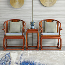 贡艺名居 红木家具缅甸花梨（学名：大果紫檀）皇宫椅三件套仿古中式实木圈椅太师椅皇冠椅