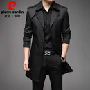 皮尔卡丹（pierre cardin）春秋冬新款男中长款休闲风衣中青年时尚修身商务外套大码 8908款黑色 M 165 建议100-115斤穿