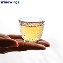 WINEWINGS日式手作玻璃温酒器套装家用白酒分酒器锤纹清酒冰酒壶日本酒杯子酒具 描金酒杯【单个简装】
