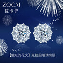 佐卡伊天然钻石永恒之光耳钉显钻女款耳饰珠宝首饰触电系列送女朋友礼物 共约82分(46+36)D-E/SI