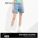 MO&Co.夏季修身高腰单车裤牛仔裤MBC2SOTT10 摩安珂 牛仔蓝色 26/S