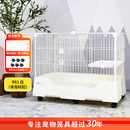 达洋兔笼R81双抽屉防喷尿兔笼子家用特大号兔子荷兰猪自动清粪笼 R81白色（单笼）