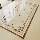 皇系佛山客厅地砖拼花瓷砖地芯踢脚线镀金水刀微晶石拼图欧式餐厅通体 1.6X3.2米 800X800