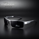 cookshark库鲨鱼偏光变色太阳镜运动型方框墨镜男户外个性眼镜 枪框黑片