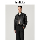 indicia标记23年商场同款户外机能风短款酷帅100%羊皮真皮皮衣外套 黑色 L