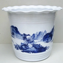 特大加厚塑料花盆批发花盆大号花盆特大号仿陶瓷山水花盆 410型口径38.5cm送托