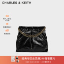 CHARLES&KEITH子母链条大容量流浪包托特包单肩斜挎包女包生日礼物CK2-40671449 Black黑色 L