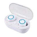 达维琦 蓝牙耳机双耳无线 迷你隐形不闪灯 真5.0运动游戏音乐 适用苹果华为荣耀vivo小米oppo 白色蓝圈【畅听版】