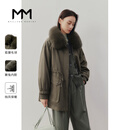 麦檬【双11限时特惠】MM商场同款冬狐狸毛领棉衣棉服派克服5DA280591 咖啡 S