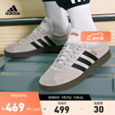 adidas「T头鞋」阿迪达斯官方轻运动VL COURT男女休闲运动板鞋 灰色/黑色/红色 37(230mm)
