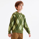 马骑顿MQD童装冬季男童款宽松潮流翻领针织衫 军绿色 130