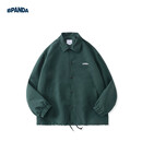 熊猫·本（ben.panda）【蒲熠星同款】夹克男外套新款工装棉服男潮流ins教练服休闲棉衣 森绿色（字母刺绣款） XL