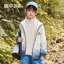 雪中飞kids春冬新款男女童三合一户外登山两件套保暖外套 冰蓝色0451 150