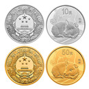 乐越黄金中国金币2019年猪年彩色金银币纪念币 彩色金银币 本色金银币  3克本色金币+30克本色银币