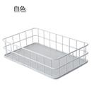 墨凛办公室铁艺收纳篮桌面杂物置物篮零食收纳筐浴室台面整理网格篮子 白色