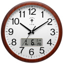 北极星（POLARIS）挂钟15英寸客厅万年历钟表现代石英钟时尚日历时钟创意挂表2811 木纹日历款