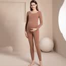 ARTFULMOM英国孕妇秋衣秋裤套装睡衣怀孕期产后哺乳冬季月子服德绒保暖内衣 咖色 XL