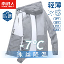 南极人（Nanjiren）防晒衣男夏季薄款冰丝速干轻薄透气大码男士皮肤衣运动遮阳夹克 灰色 XL