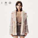 IRO NIGHT  兔毛皮外套长袖皮毛一体质感拼接法式轻奢24冬季新款 浅米驼 34