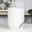 潮鸣（CHAOMING）陶瓷花盆高身客厅落地大花盆30以上陶瓷特大号高筒60cm 亮光白_C款+塑料托盘 陶瓷_特大