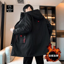 宸轩大码男加肥加大外套胖子宽松休闲风衣加绒上衣肥佬秋冬中长款风衣 黑色加绒8226 8XL（260-280斤）