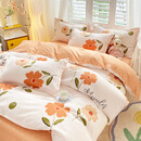 谷蝶ins纯棉四件套全棉床上用品女学生宿舍床单被套单双人被罩件套4 春晓 【亲肤柔软可裸睡 险 宿舍床【床单款三件套】-适用150