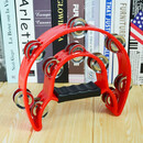 网童奇贝摇铃手铃乐器铃鼓幼儿园老师用专业儿童跳舞铃铛手玲酒吧音乐 红色半月铃