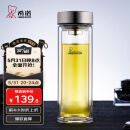 希诺双层玻璃杯男家用商务办公泡茶杯子过滤车载水杯XN-9607 410mL