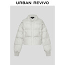 UR2025冬季新款女装流光风立领绗缝短款超宽松棉服UWM150049