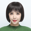 美蝶假发女短发波波头中老年女士妈妈款真发套全真人发丝自然夏季圆脸 深棕色（真发 轻薄透气网）手织圆顶心/均码