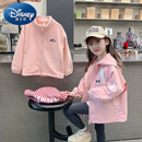 迪士尼（Disney）女童三合一冲锋l衣外套春秋季2024户外洋气时髦女宝宝秋装儿童秋 粉色【外套+内胆】两件套 110