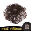TANNY真发假发女短发发顶补发遮白发假发片头顶补发轻薄蓬松短卷发片 【仿肤手织款7*9卷】 深棕色