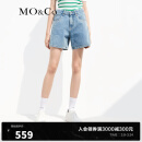 MO&Co.夏季修身高腰单车裤牛仔裤MBC2SOTT10 摩安珂 牛仔蓝色 27/M