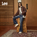 Lee【张凌赫代言】25夏新428懒懒裤舒适高腰直脚蓝色阔腿女牛仔裤 中蓝色 27