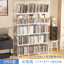 桑顿黑胶唱片收纳柜碟片CD专辑光碟展示架杂志柜落地书柜12寸碟片架 透明3列5-加密隔层