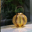 时宴太阳能庭院灯铁艺灯笼复古小夜灯防水户外别墅阳台花园氛围光影 铜色小南瓜铁艺灯